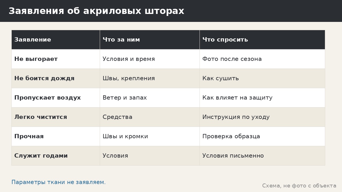 Уличные шторы из акрила для беседки: вопросы поставщику и уход