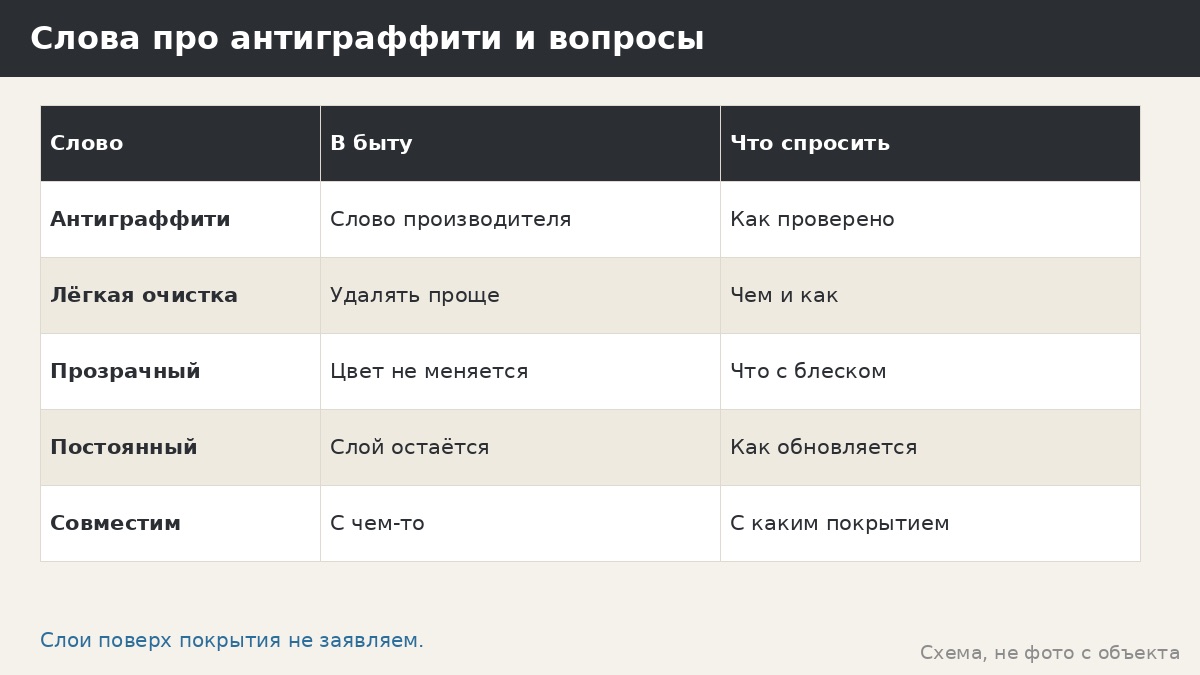 Антиграффити покрытие: что это за слово и что о нём спросить