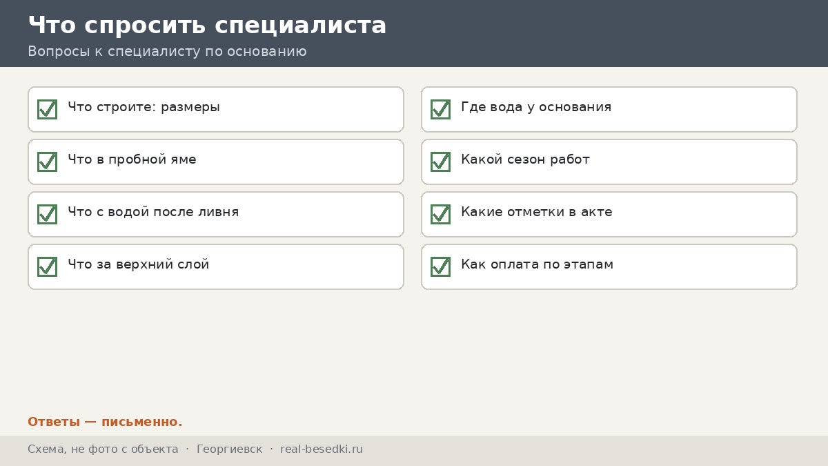 Вопросы к участку, Георгиевск