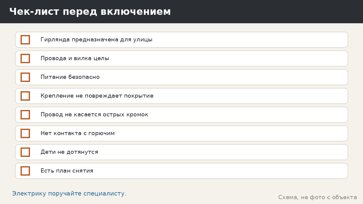 Чек-лист перед включением