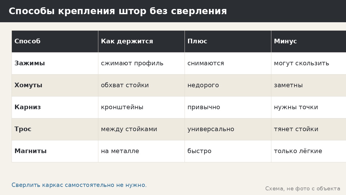 Каркас под шторы и москитные сетки: как крепить, где ставить направляющие и чего избегать