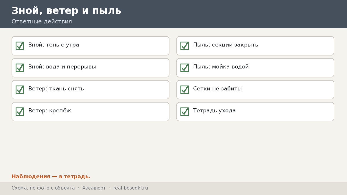 Чек-лист зноя, ветра и пыли, Хасавюрт