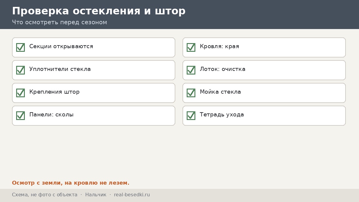 Проверка остекления и штор перед сезоном, Нальчик