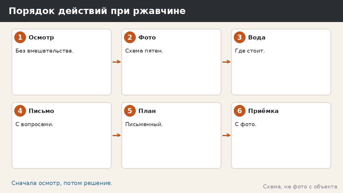 Как остановить ржавчину на старой беседке: общий порядок без рецептов