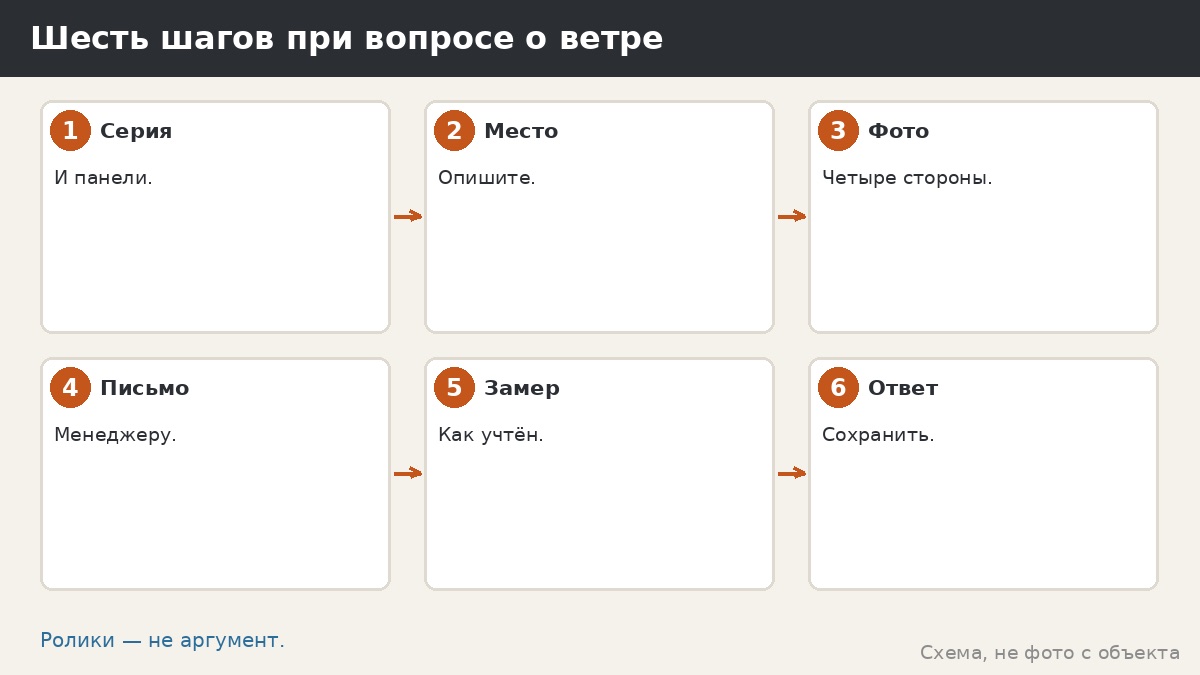Шесть шагов при вопросе о ветре
