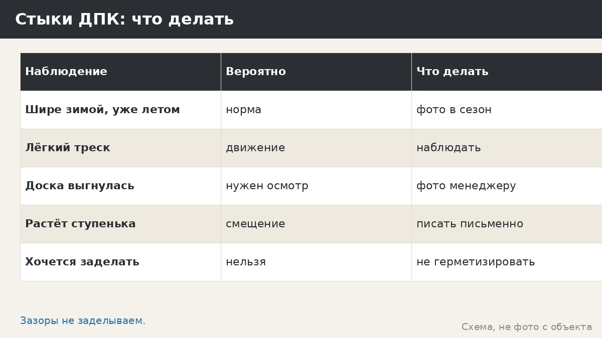 Что делать со стыками ДПК