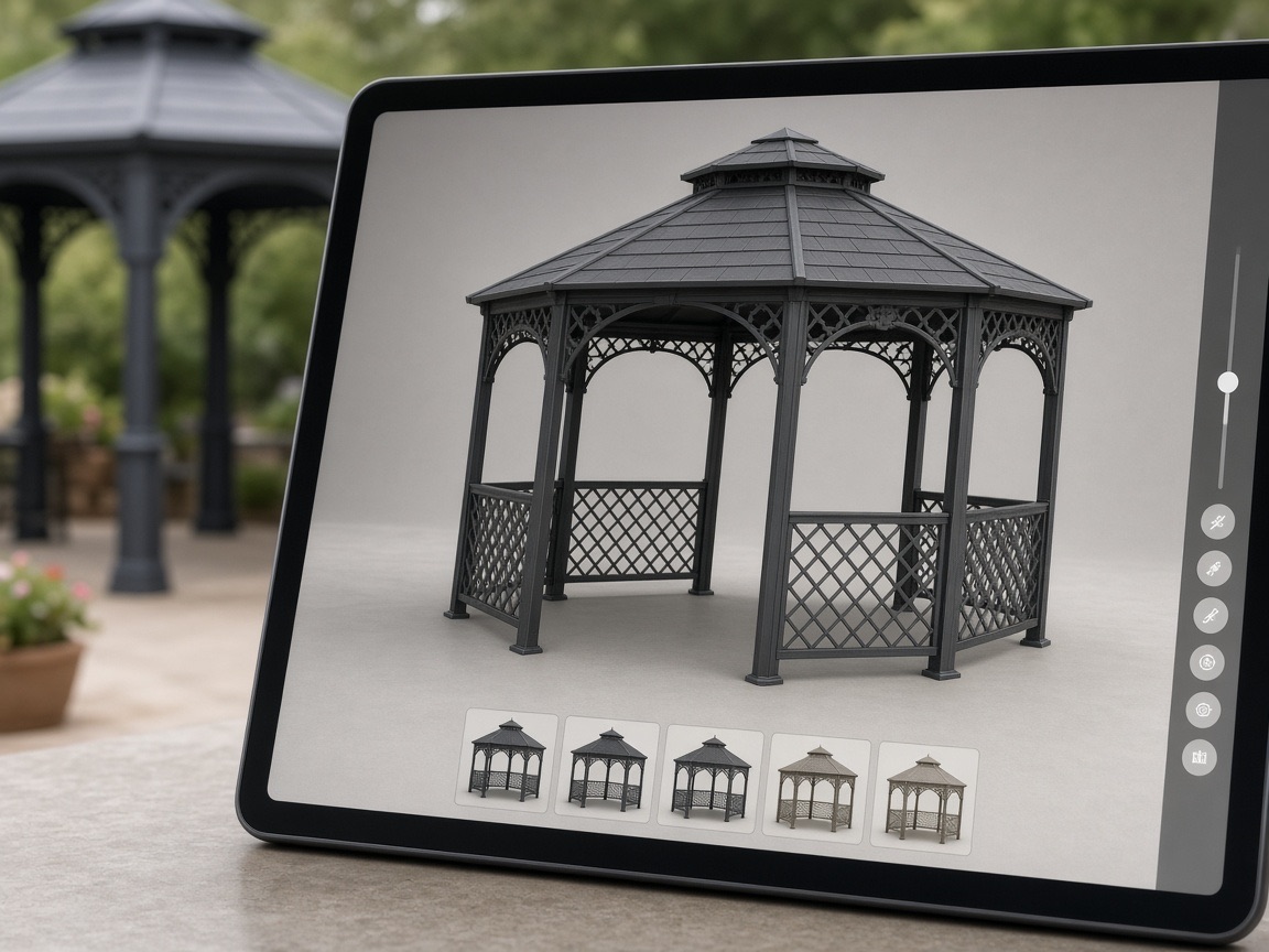 3D-модель беседки в карточке каталога до заказа